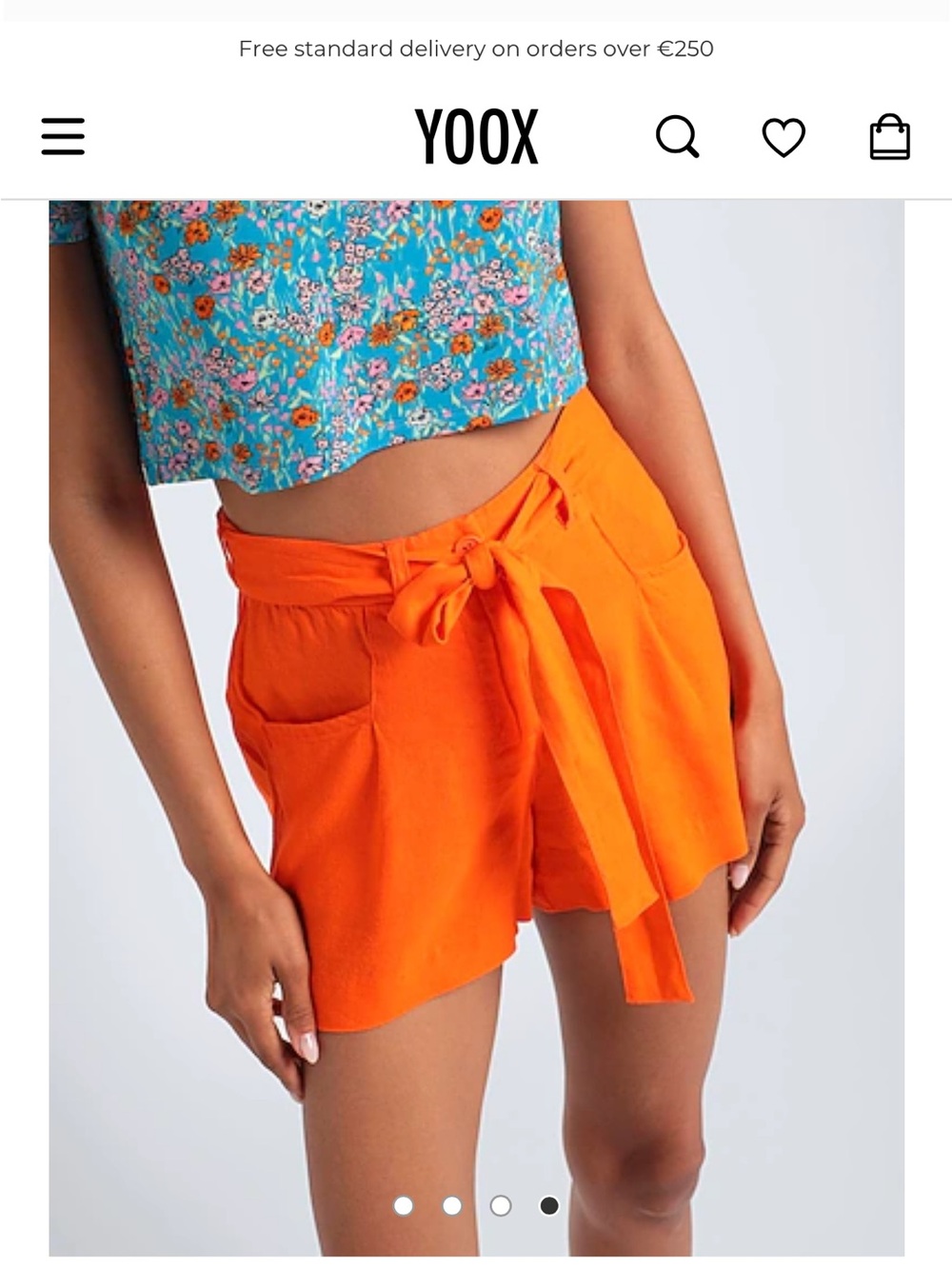 Vero Moda Bright Orange High-Waist Tie-Belt Shorts